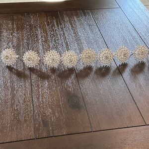 8 Elegant Silver Floral Napkin Holders